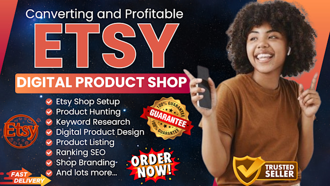 Bestseller - set up etsy shop, etsy digital products SEO, set up stan store digital products