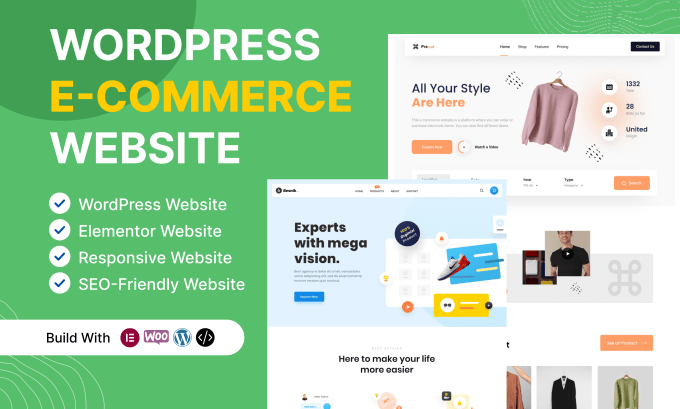 Gig Preview - Build a professional wordpress ecommerce website with woocommerce