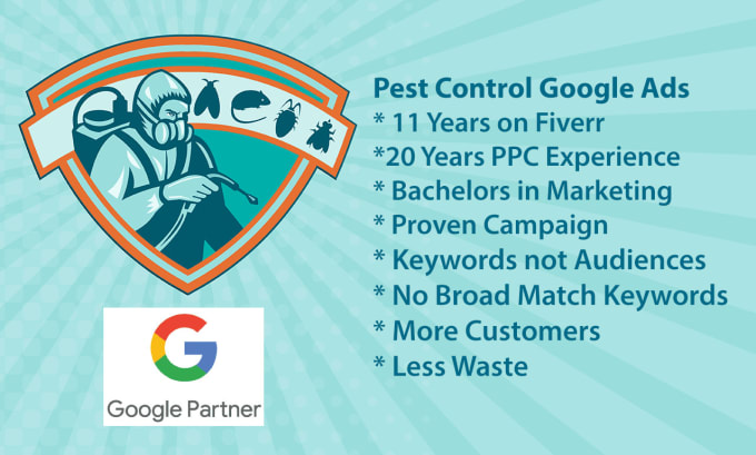 Gig Preview - Setup and manage your pest control google ads campaign exterminator