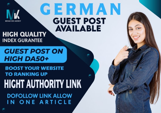 Gig Preview - Provide high quality german guest post websites dofollow