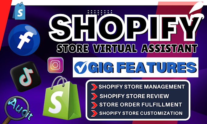 Gig Preview - Be your shopify virtual assistant, shopify store manager shopify store marketing