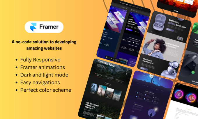 Gig Preview - Design framer website, figma to framer, develop framer website