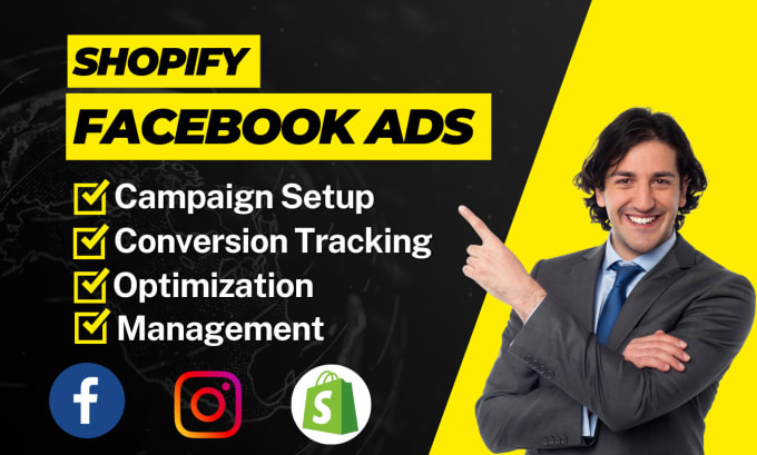 Gig Preview - Run shopify facebook ads campaign, marketing, advertising, fb ads, instagram ads