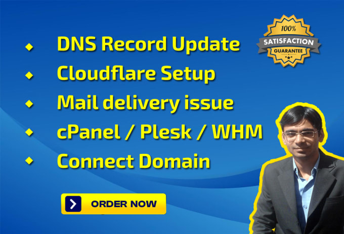 Gig Preview - Update dns record, cloudflare dns, connect domain, hosting transfer