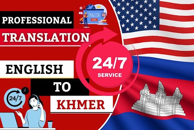 Gig Preview - Translate anything from english to khmer