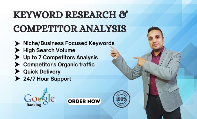 Gig Preview - Do SEO keyword research and competitor analysis for top ranking on google