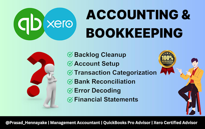 Gig Preview - Do bookkeeping, clean up, setup, bank reconciliation in quickbooks and xero