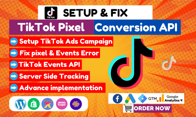 Gig Preview - Setup tiktok pixel conversion API with event deduplication via gtm