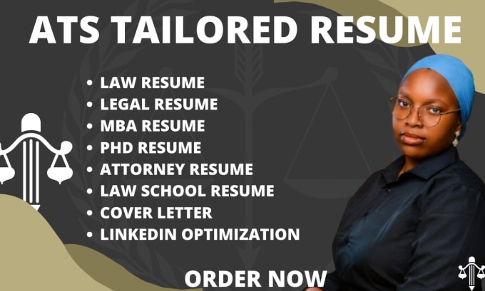 Gig Preview - Write, edit ats law legal MBA phd resume writing CV cover letter and linkedin