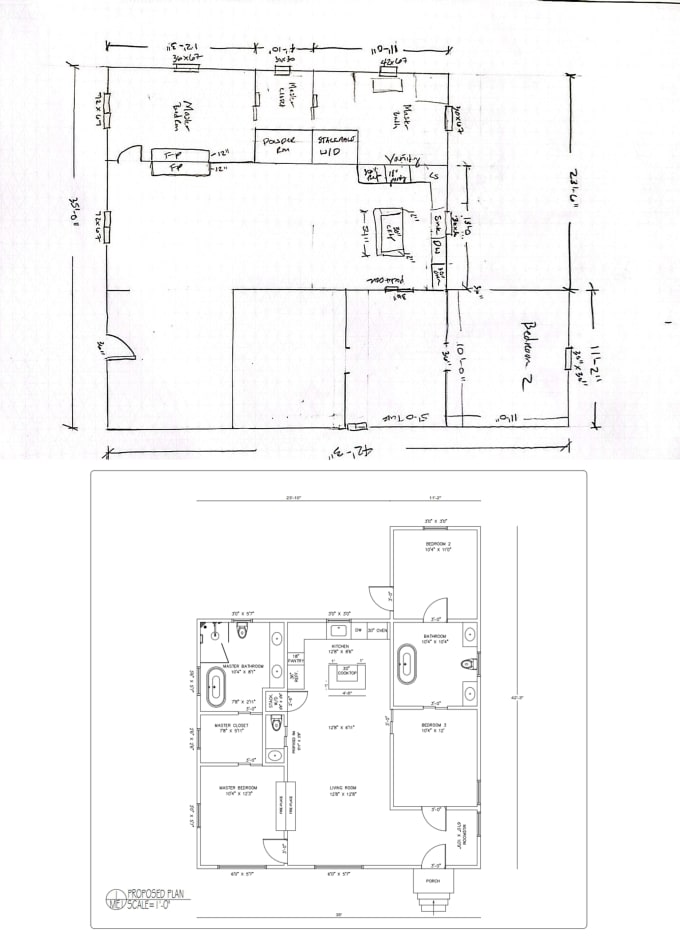 Gig Preview - Convert your hand sketch to PDF plan