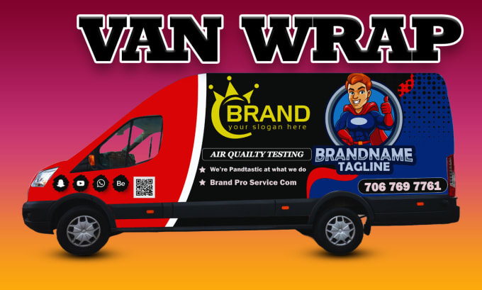 Gig Preview - Do vehicle wrap, van wrap, car wrap, van wrap design, food truck wrap, 24hrs