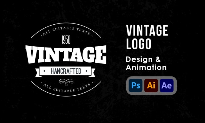 Gig Preview - Design vintage logo and animation