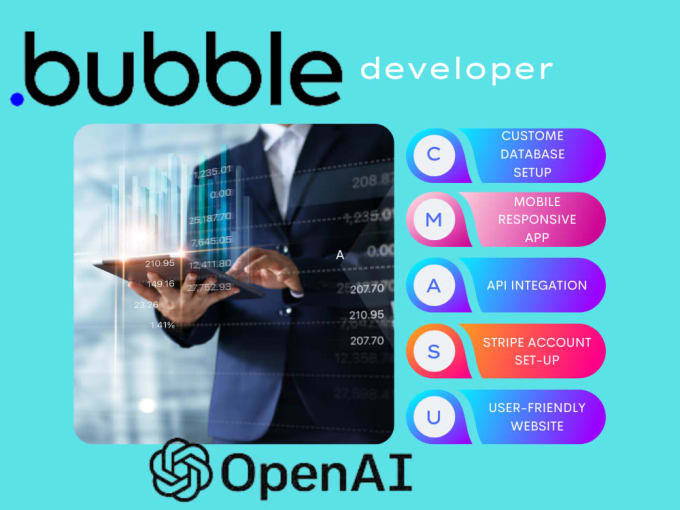 Gig Preview - Develop ai saas website, ai web app , bubble io website