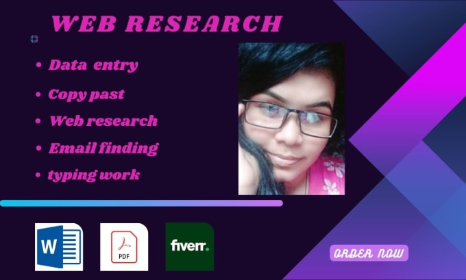 Gig Preview - Do an expert web research data entry and email finding jobs