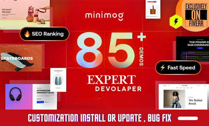 Gig Preview - Do install or update minimog  multipurpose shopify theme and full customization