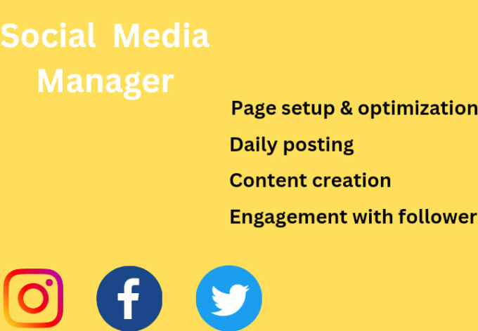 Gig Preview - Be your social media marketing manager and content creator