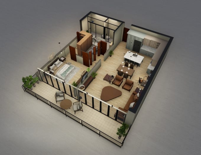 Gig Preview - Design 3d floor plan, interior design