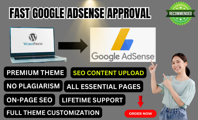 Gig Preview - Create a wordpress website to get guaranteed google adsense approval