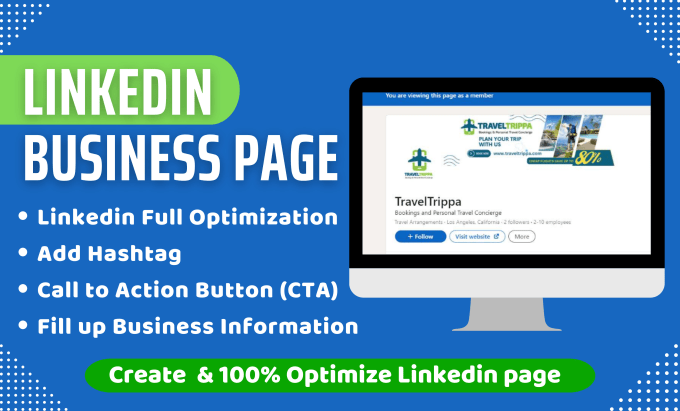 Gig Preview - Create linkedin page optimization, business page setup