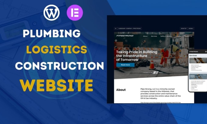 Gig Preview - Design modern construction website or plumbing website and logistics