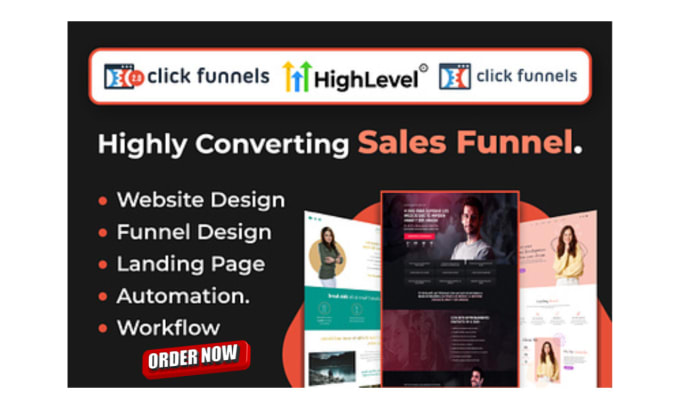 Gig Preview - Design sales funnel in clickfunnels landing page in clickfunnels gohighlevel