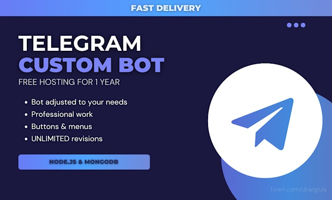 Gig Preview - Make a professional custom coded telegram bot