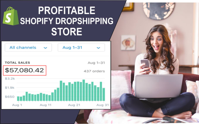 Gig Preview - Create 7 figure shopify dropshipping store, shopify website design