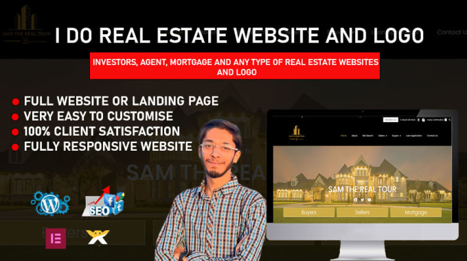 Gig Preview - Design real estate investor website and real estate logo