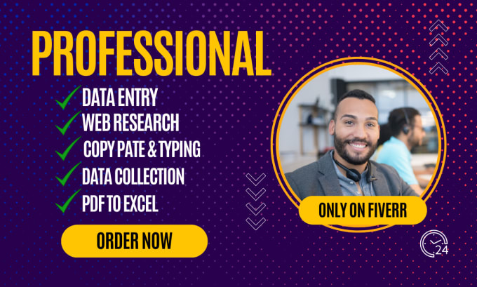 Gig Preview - Be your virtual assistant for data entry in low price