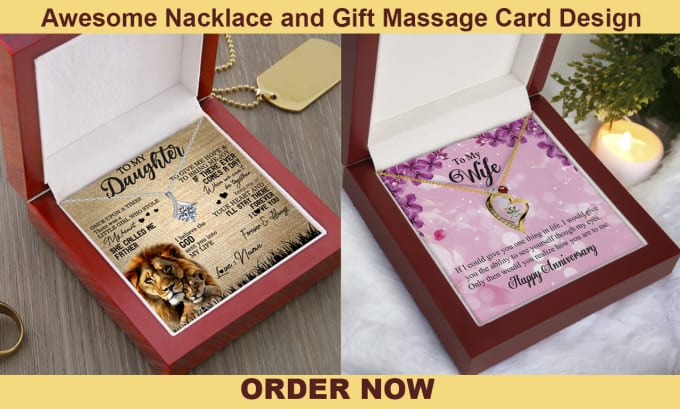 Gig Preview - Design creative profitable necklaces box and massage card