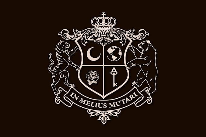 Gig Preview - Design and redesign heraldic luxury coat of arms  family crest and vintage logo