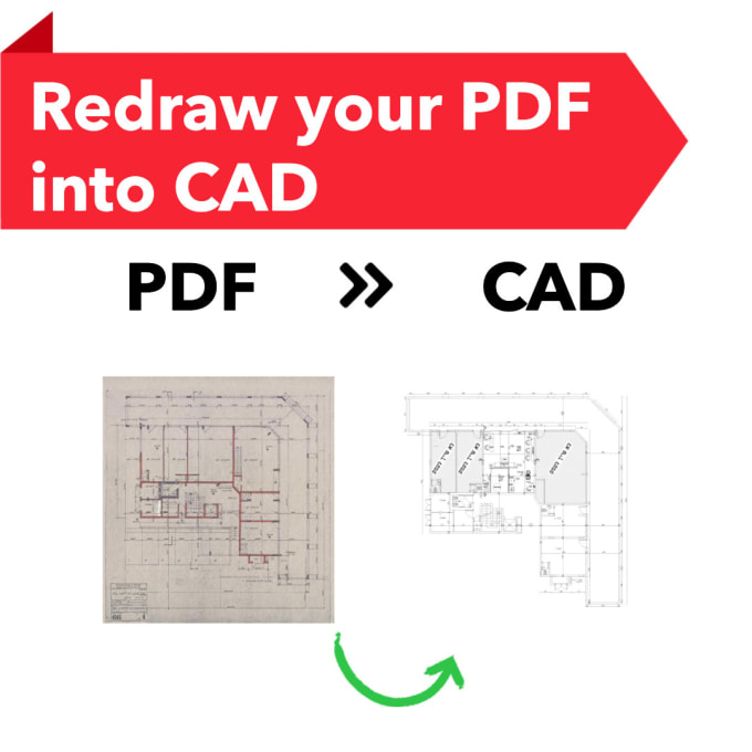 Gig Preview - Convert PDF , sketch and images drawing into autocad drawing