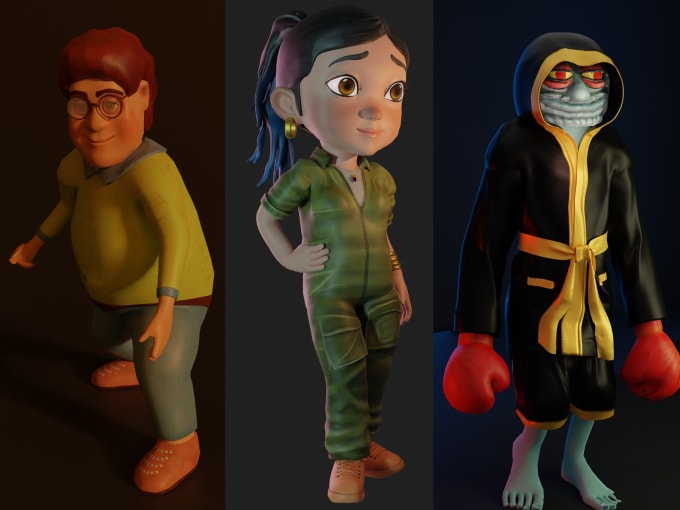 Gig Preview - Do 3d character modeling optimized for games and production