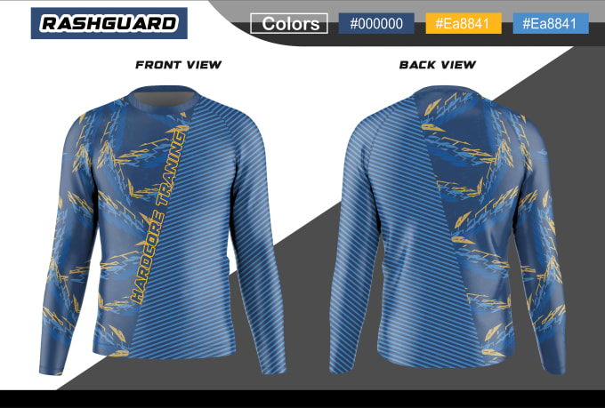 Gig Preview - Design creative rashguard with your logo and details