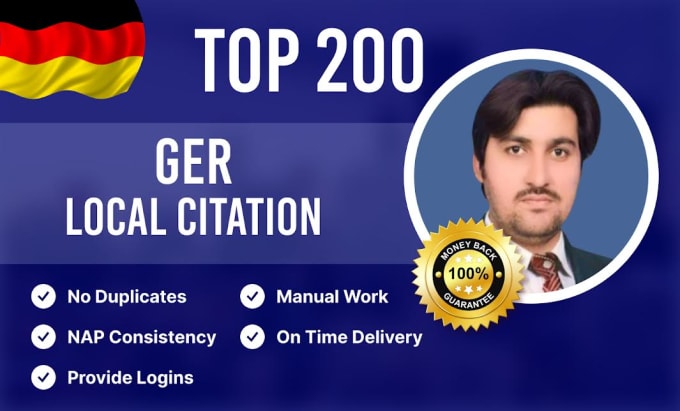 Gig Preview - Do top 200 german local citations for local business SEO