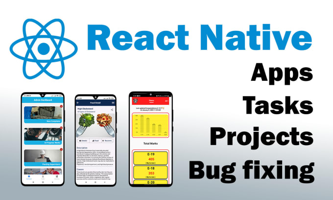 Gig Preview - Do react native apps, tasks, projects and bug fixing