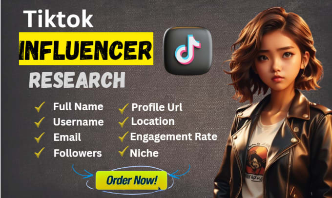 Gig Preview - Do best tiktok influencer research for your business