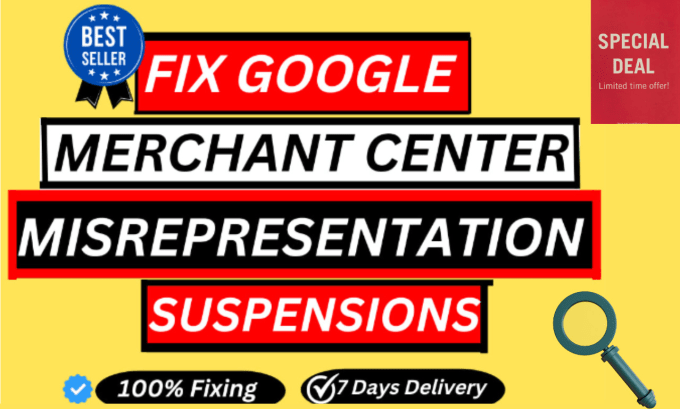 Gig Preview - Fix google merchant centre suspension and reactive gmc