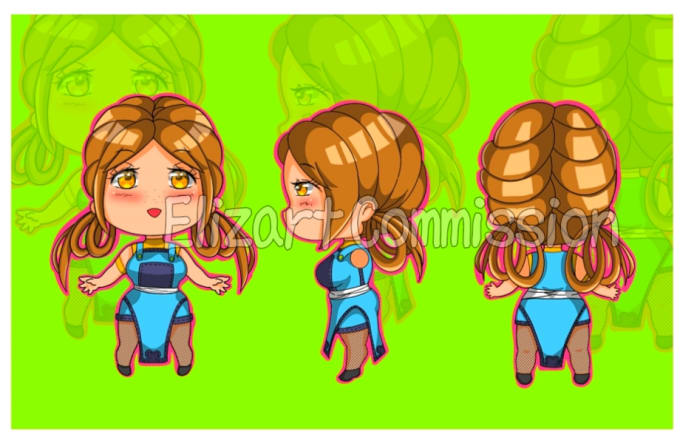 Gig Preview - Drawing and design a chibi reference sheet with cute anime style as your request