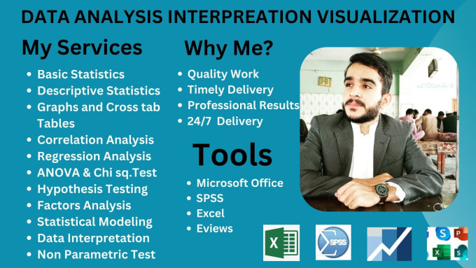 Gig Preview - Do advance statistical data analysis with excel, spss