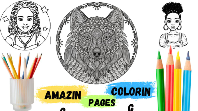 Gig Preview - Design a zentangle and doodle colouring book for amazon kdp coloring book