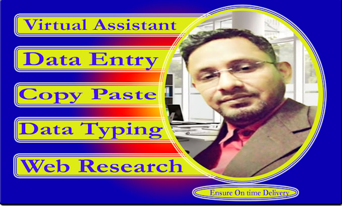 Gig Preview - Be your virtual assistant data entry typing  and web research