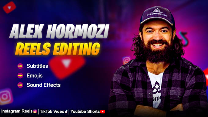 Gig Preview - Edit instagram reels and youtube shorts like alex hormozi