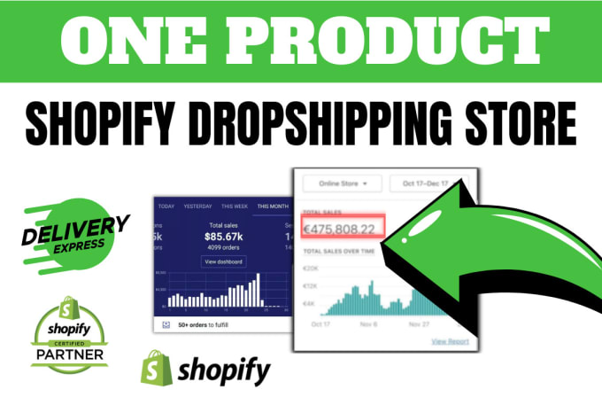 Gig Preview - Build a one product shopify dropshipping store