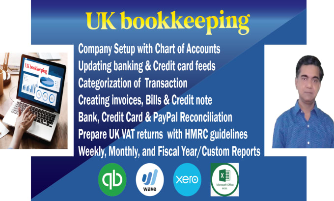 Gig Preview - Do UK bookkeeping with vat returns in quickbooks and xero