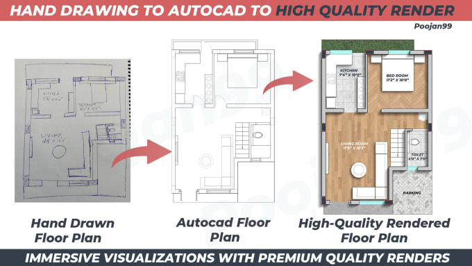 Gig Preview - Redraw floor plan for real estate agent, property owner