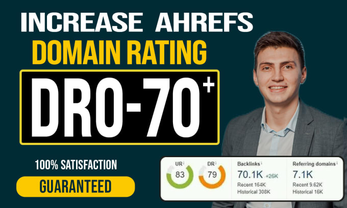 Gig Preview - Increase ahrefs dr domain rating 70 with quality backlinks