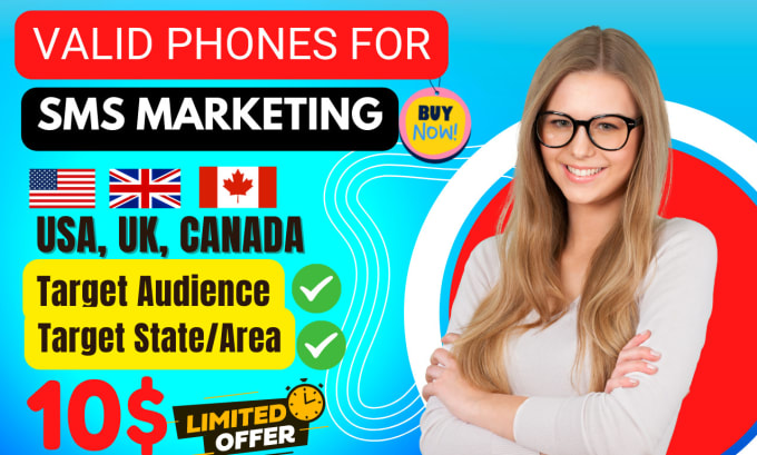 Gig Preview - Provide you active and valid US UK cell phone numbers list for SMS marketing