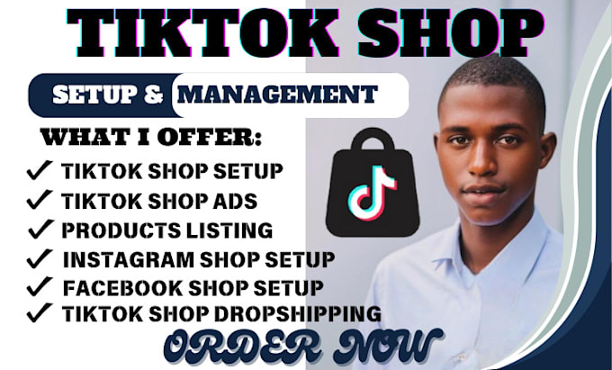 Gig Preview - Setup USA tiktok shop dropshipping product listing tiktok shop ads promotion