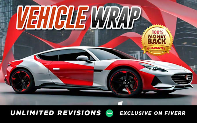 Gig Preview - Design awesome car wrap sports car wrap, truck wrap,and any vehicle wrap